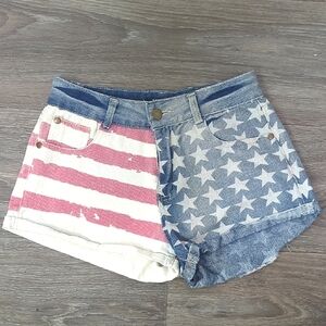 36 Point 5 American Flag Jean Shorts